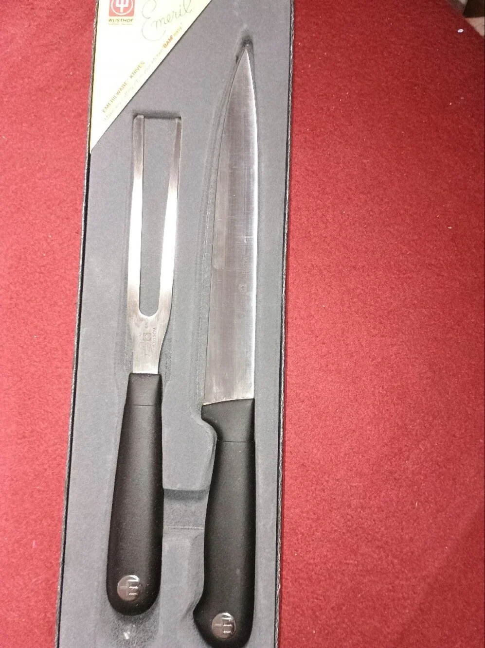 Brand New Wusthof Emeril Emerilware Carving Knife & Fork Set 4120E 4407E - Picture 10 of 10